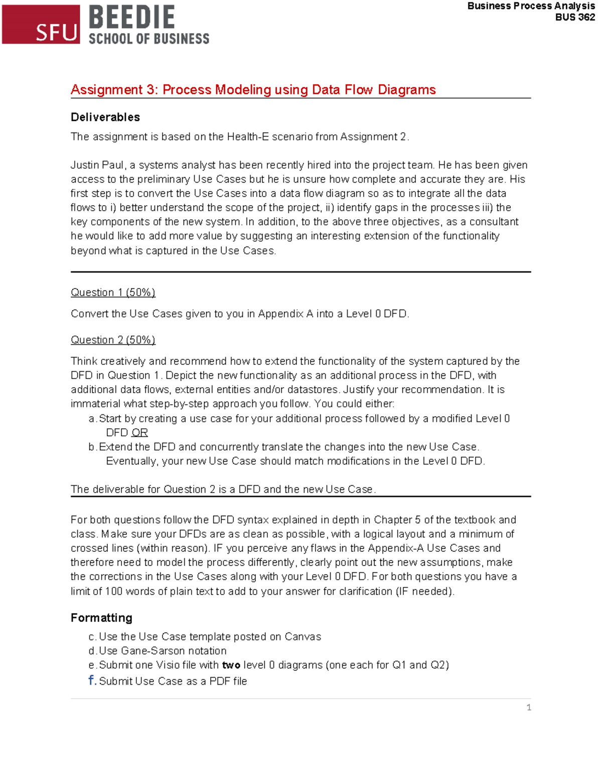 Lab Assignment 3: Data Flow Diagrams for BUS 362 - Studocu