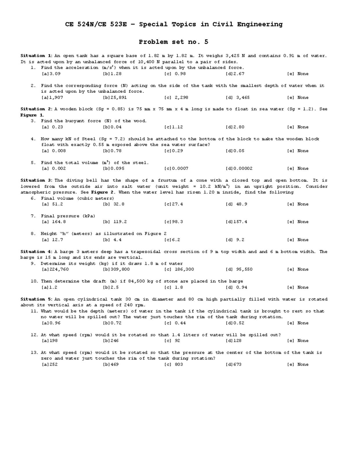 Fluids probset - CE 524N/CE 523E – Special Topics in Civil Engineering ...