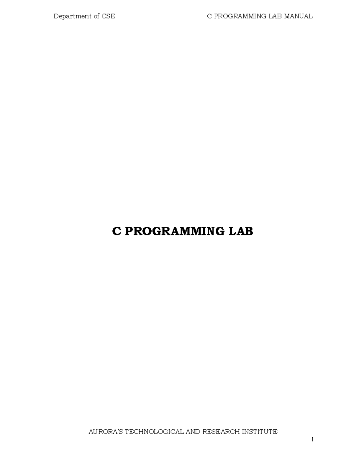C programming lab Easy to learn c programming lab On bca sem 1 ....for ...
