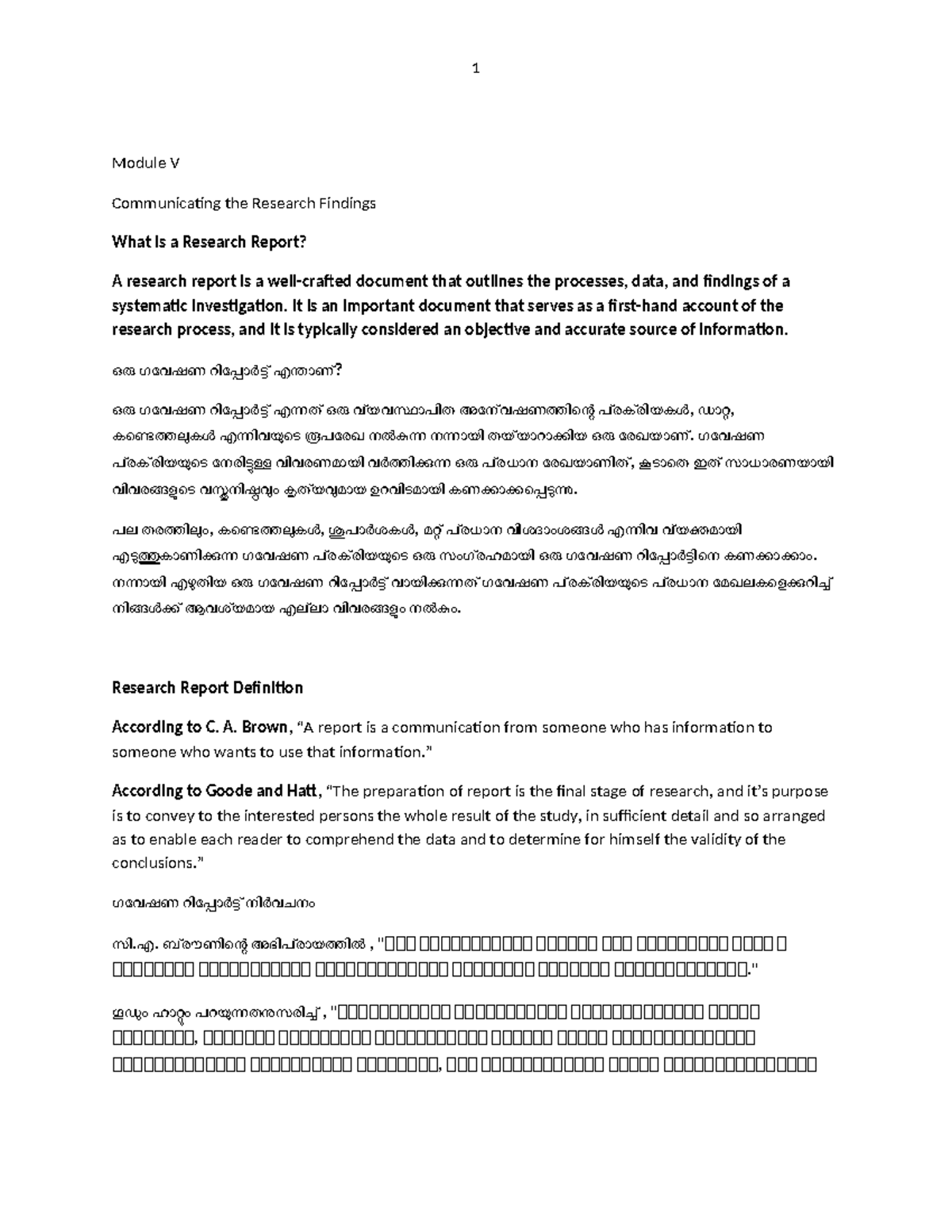 Module V: Communicating Research Findings - A Comprehensive Guide - Studocu