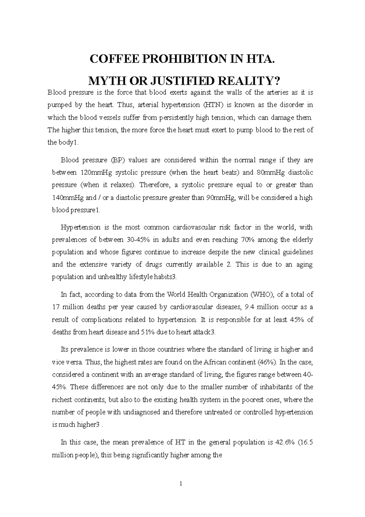Coffee Prohibition in HTA: Examining the Myths and Realities of ...