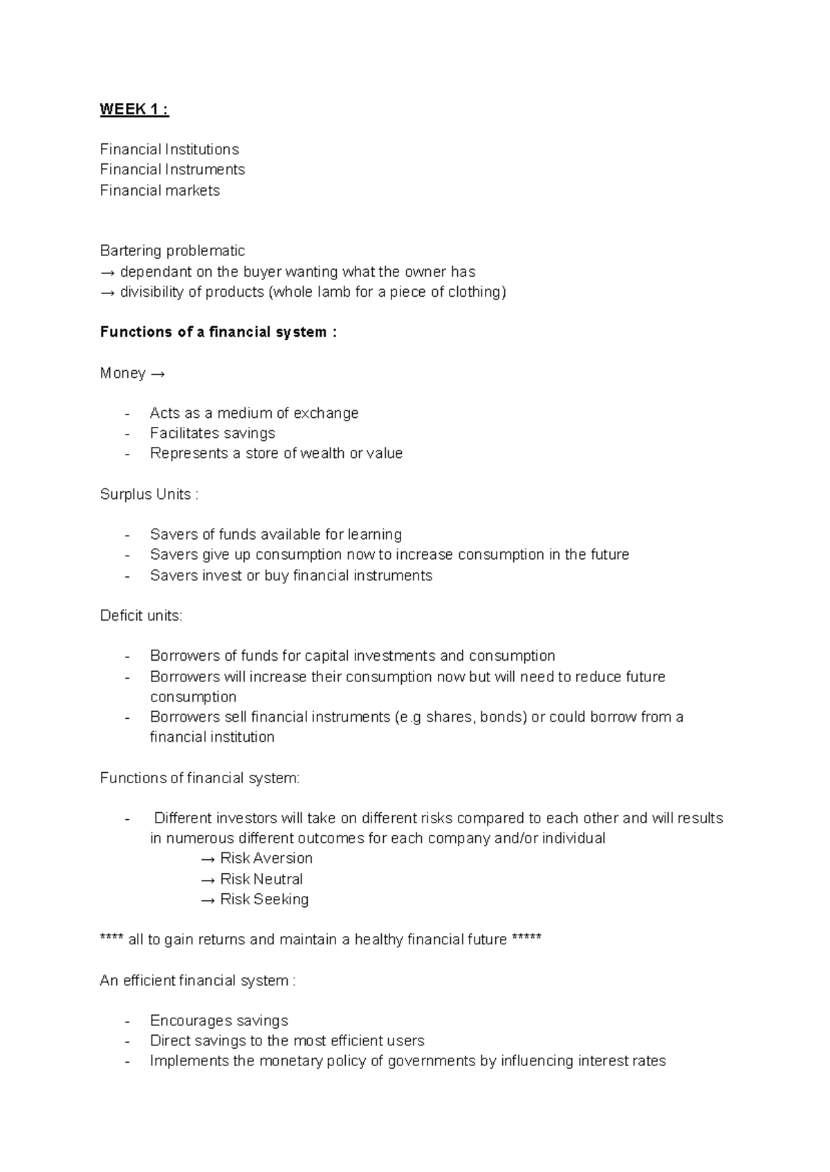 Copy of Leture Notes ACFI1003 - WEEK 1 : Financial Institutions ...