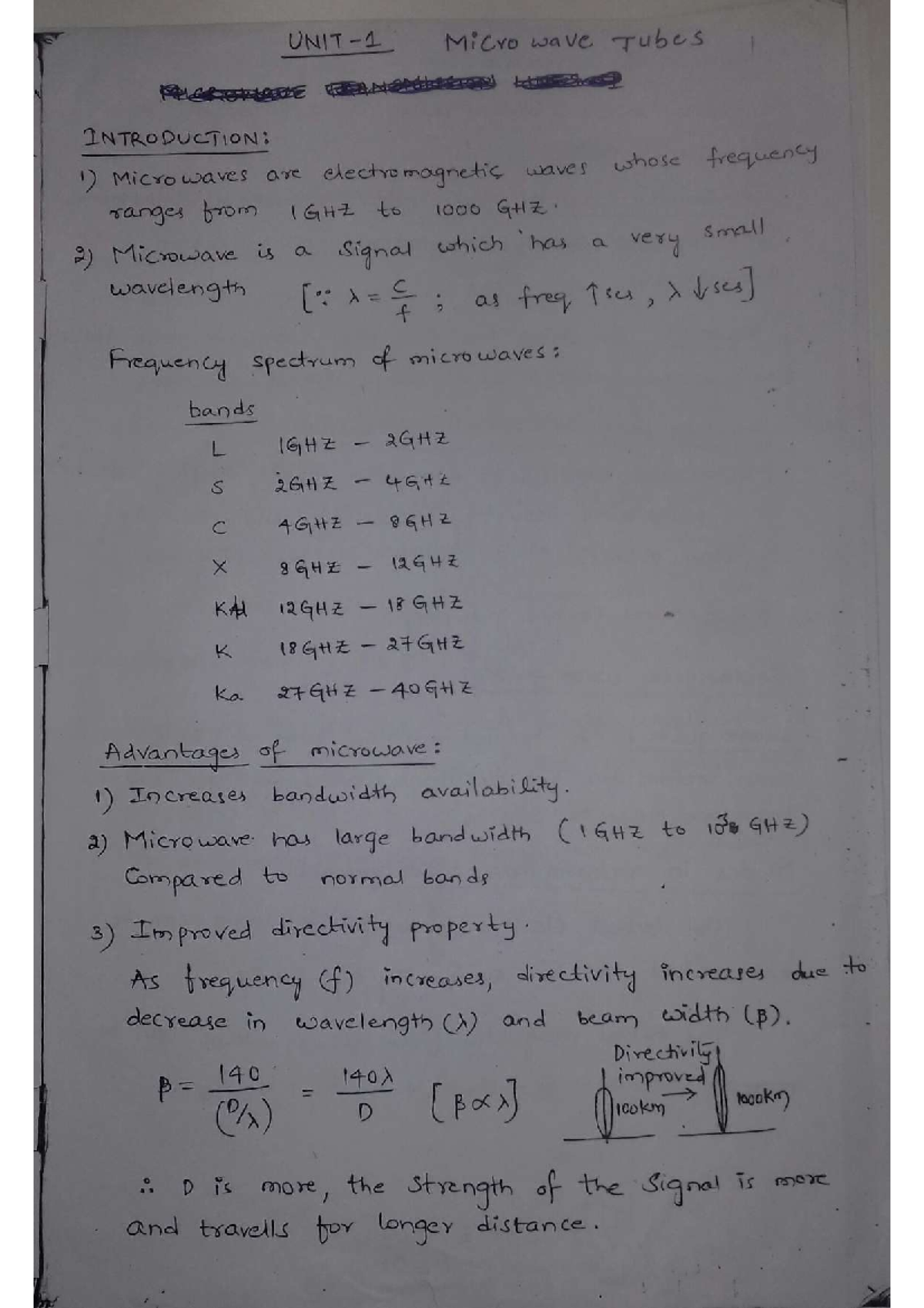 UNIT-I - Microwave and optical communications unit 1 notes ...
