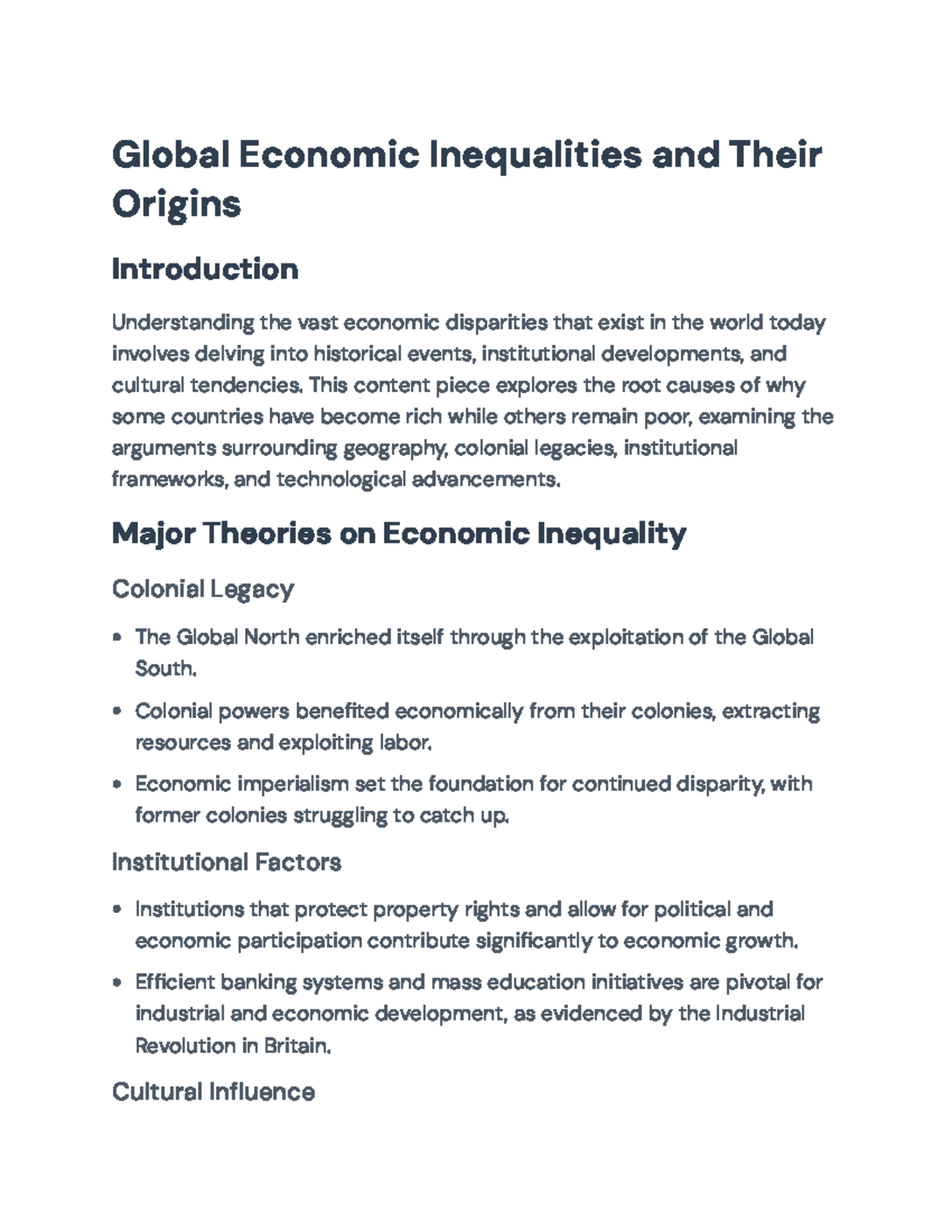 Global Economic Inequalities: Historical Roots & Current Challenges ...