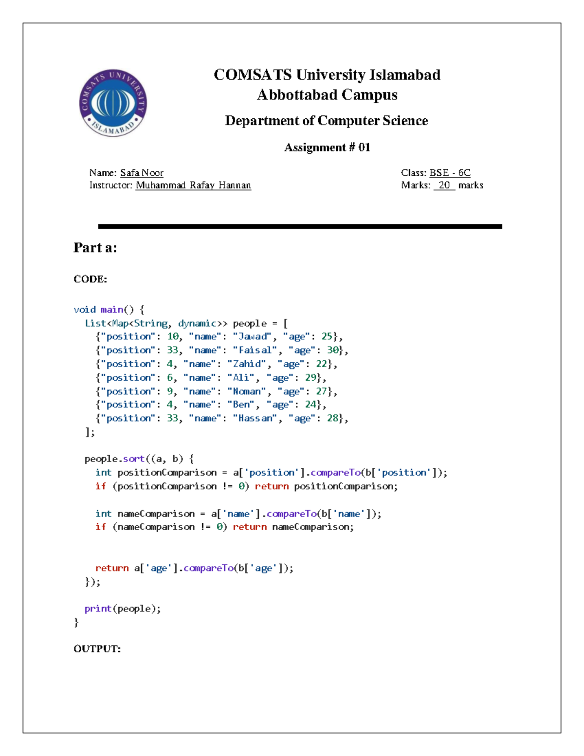 Ass1 app - lab codes for flutter - COMSATS University Islamabad ...
