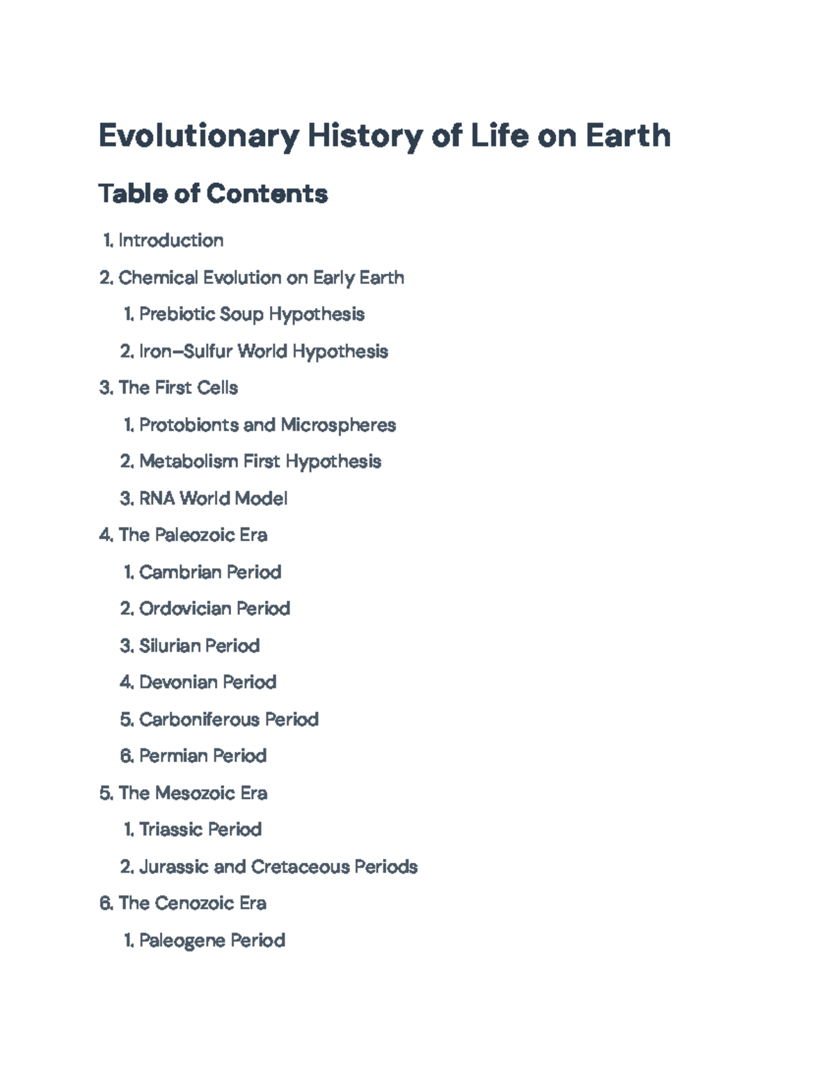 Evolutionary History of Life on Earth: A Comprehensive Overview ...