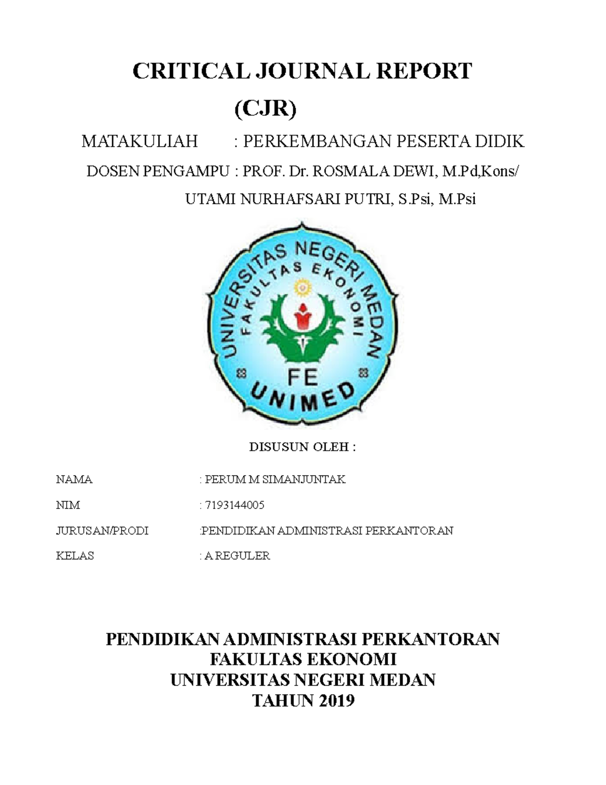 Critical Journal Report (CJR) on Educational Development PPD - Studocu