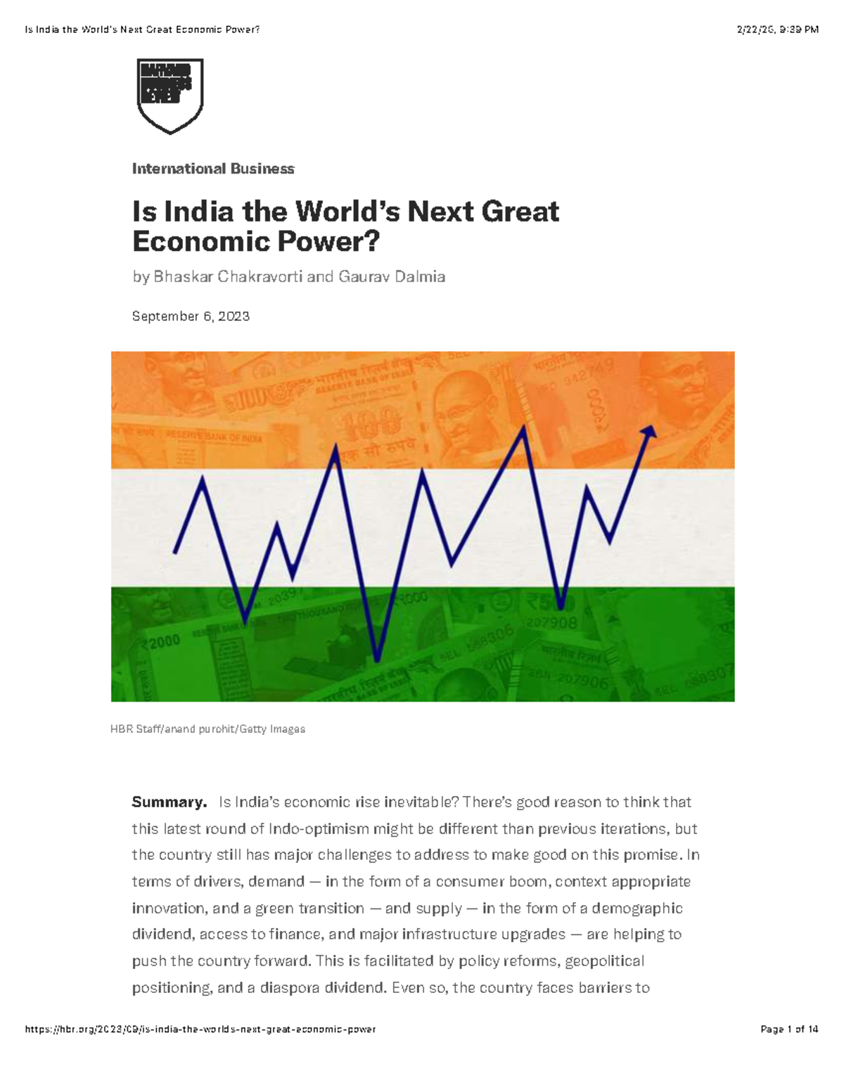 12: Is India the Next Great Economic Power? Insights & Challenges - Studocu