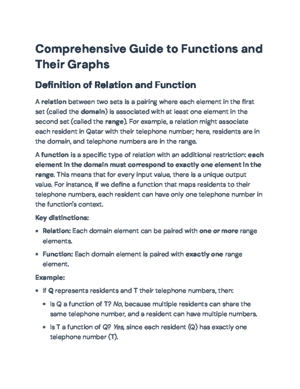 Comprehensive Guide to Functions & Graphs - Math 101 Final Exam Notes ...