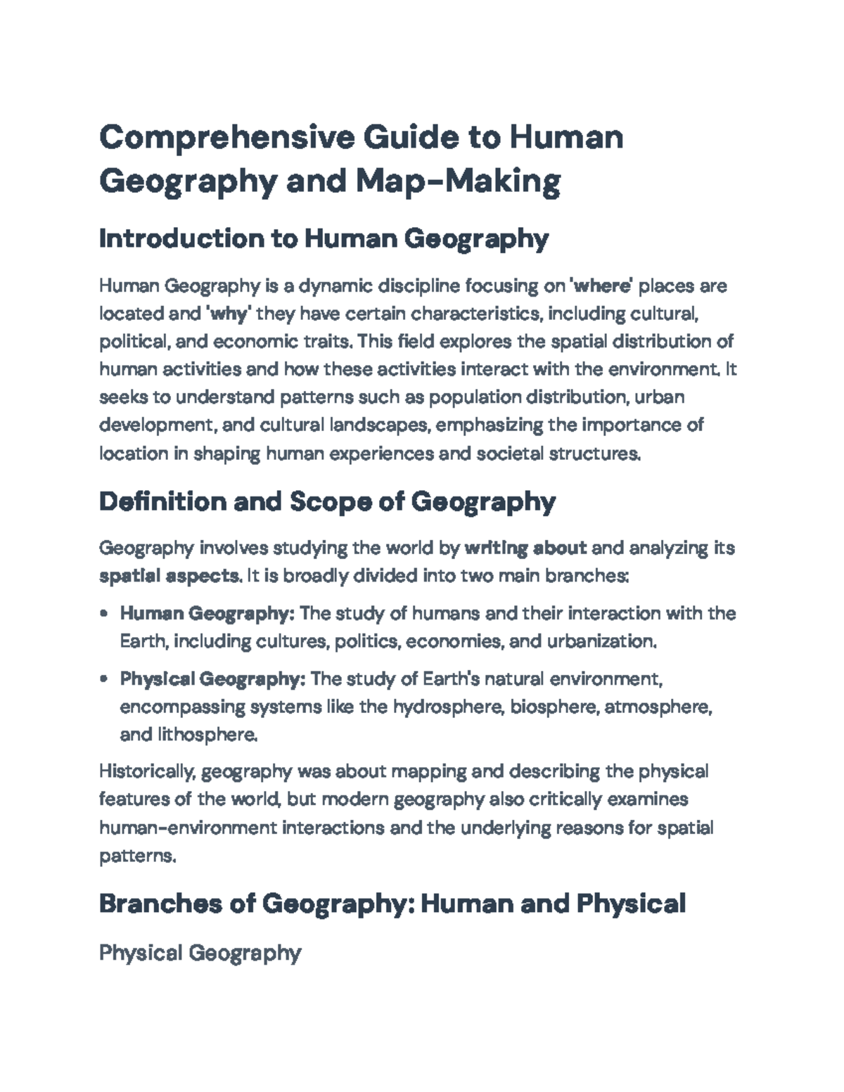 Comprehensive Guide to Human Geography (GEOG101): Key Concepts & Tools ...