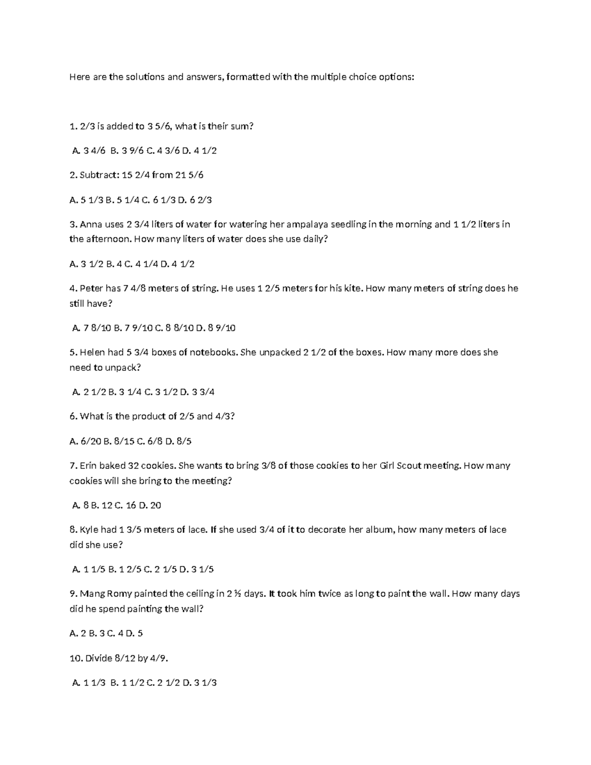 Math 6 - Complete Reviewer with Solutions and Answers - Studocu