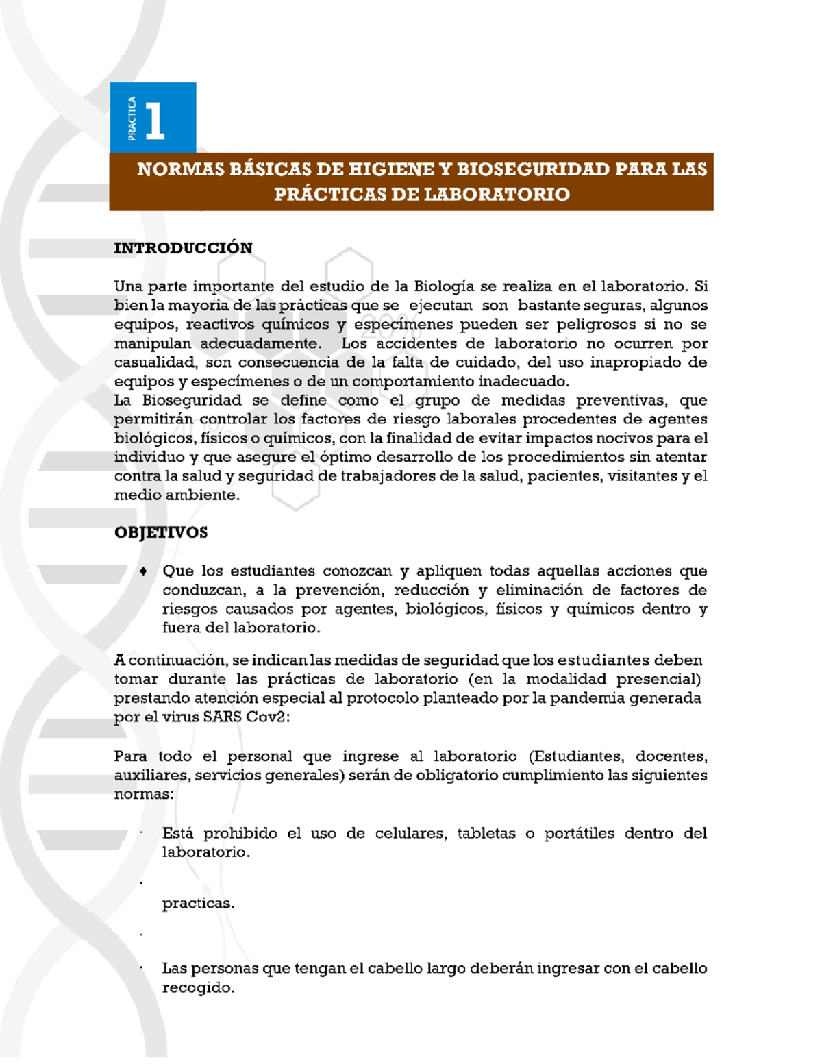 LAB+1+ Bioseguridad: Normas y Prácticas en el Laboratorio - Studocu