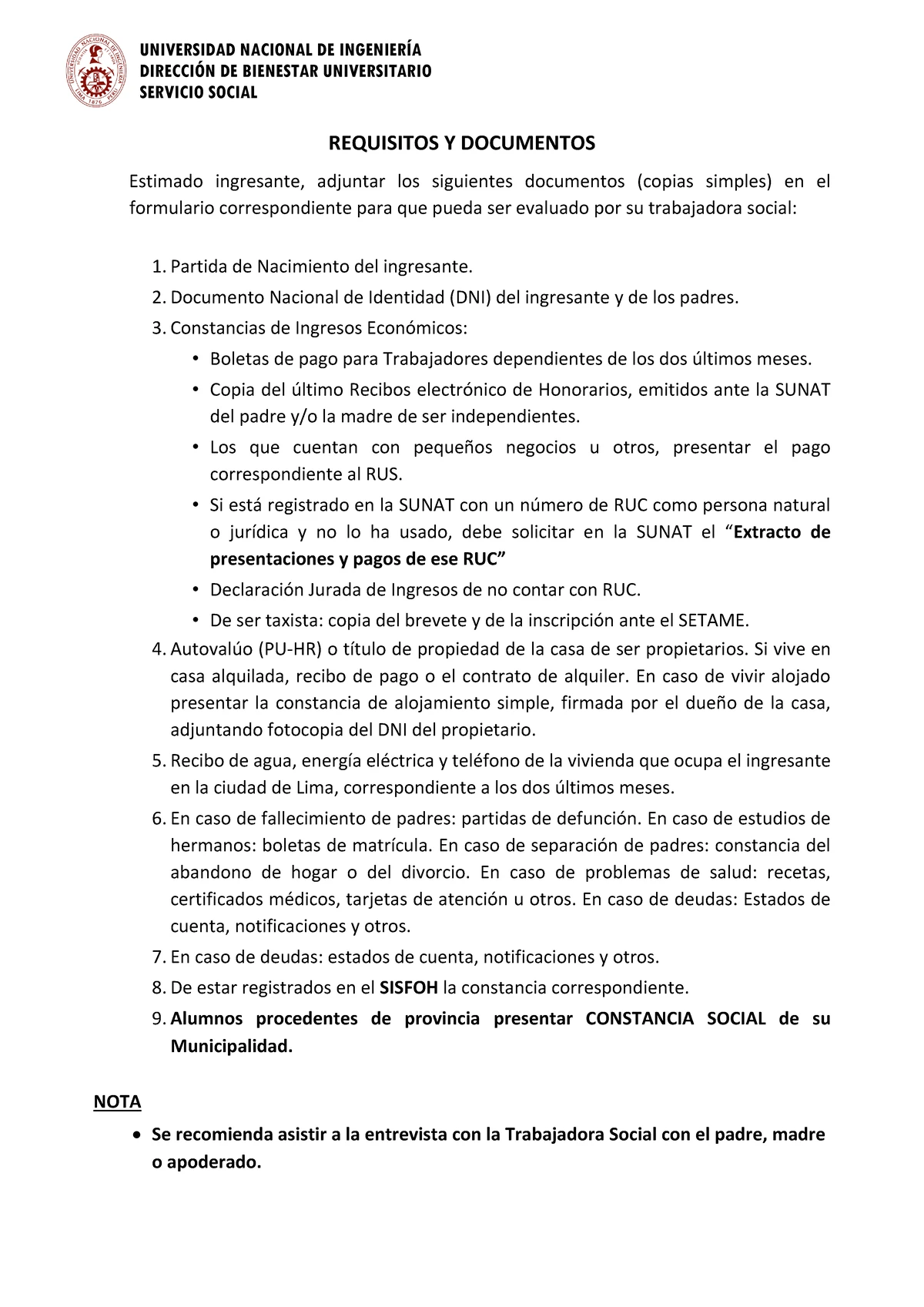 Declaracion Jurada Simple DE Ingresos - UNIVERSIDAD NACIONAL DE ...