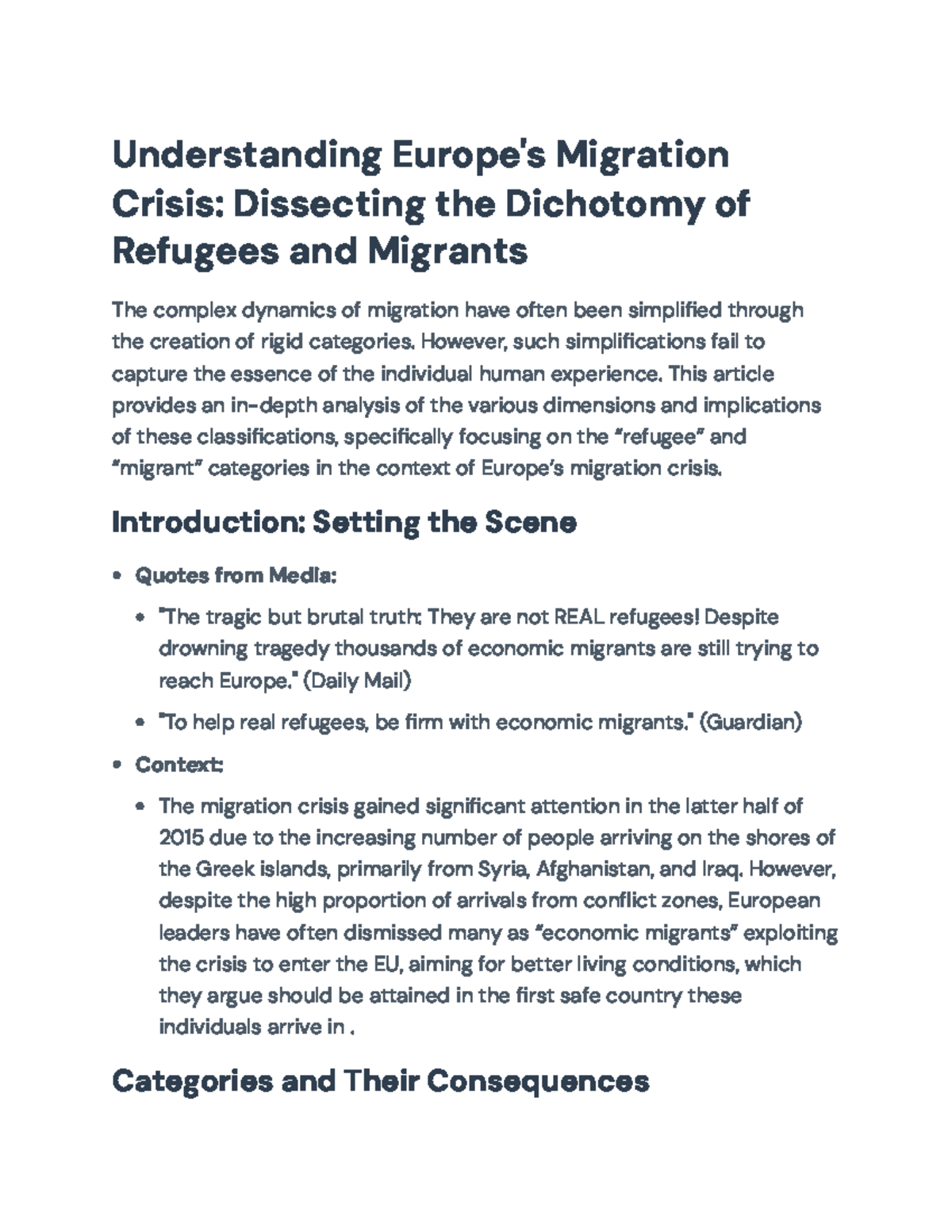 Understanding the Complex Dynamics of Refugees and Migrants in Europe ...
