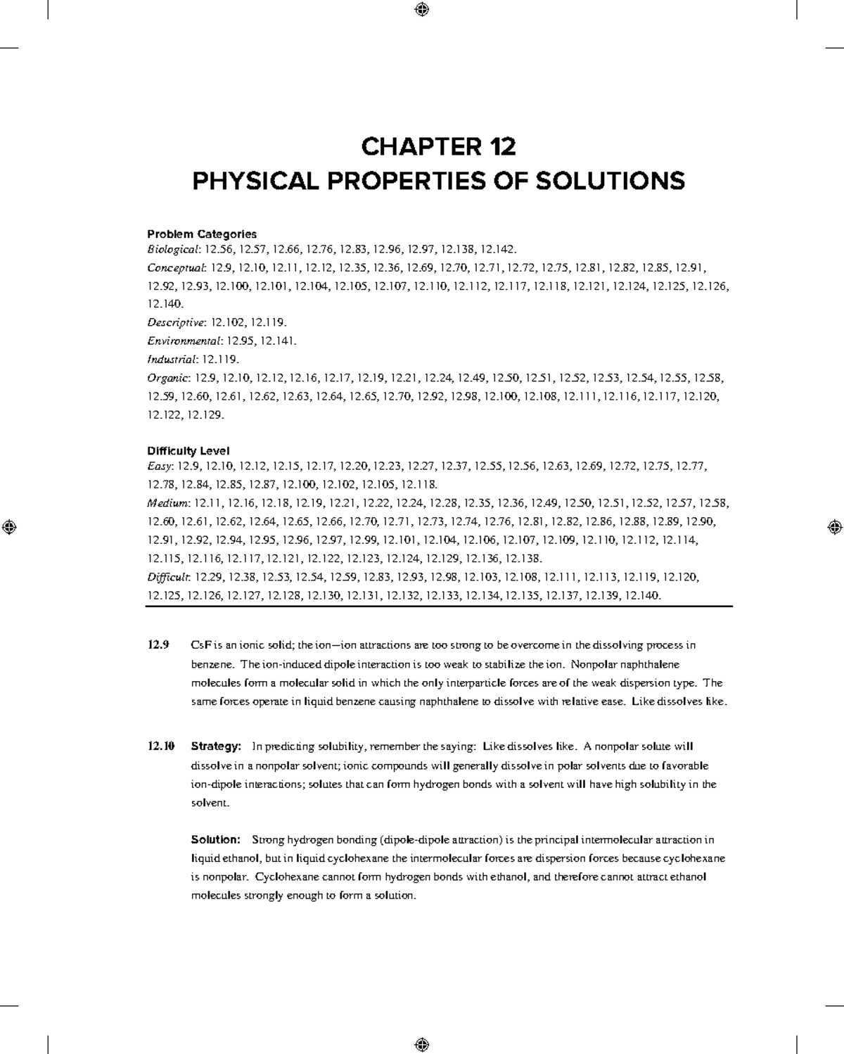 ISM CH 12: Physical Properties of Solutions - Problem Categories ...