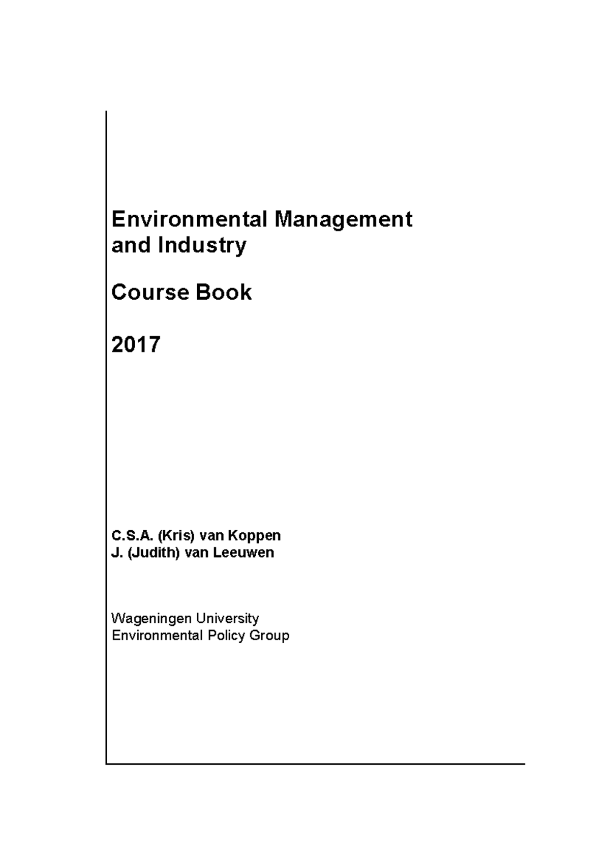 Environmental Management Strategies - Course Book ENP20806 2017 ...