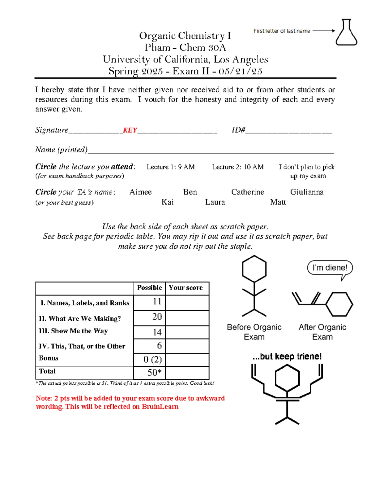 CHEM 30A Midterm 1 - Key & Rubric Insights for Spring 2023 - Studocu