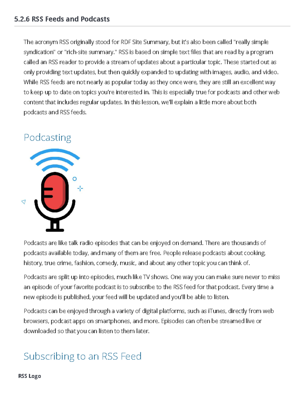 5.2.6 Understanding RSS Feeds and Podcasts: A Comprehensive Guide - Studocu