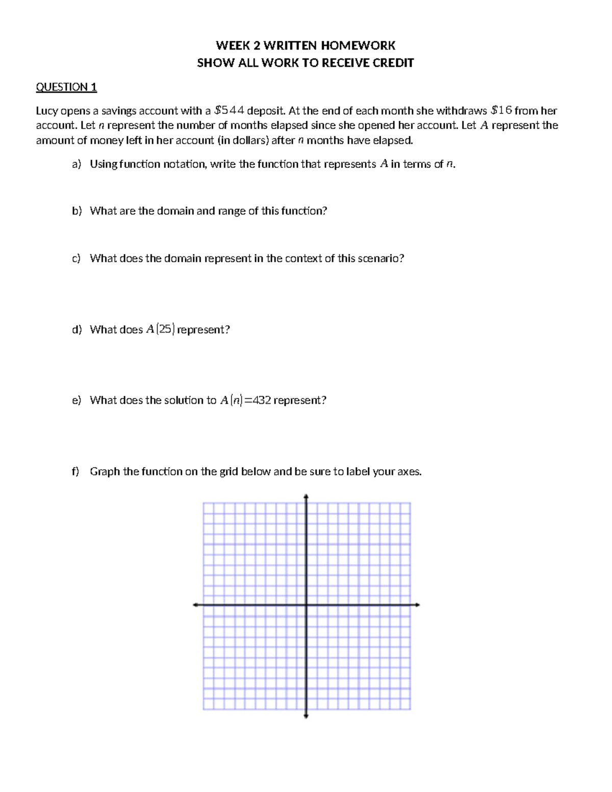 Week 02 written homework: Functions and their applications - Studocu