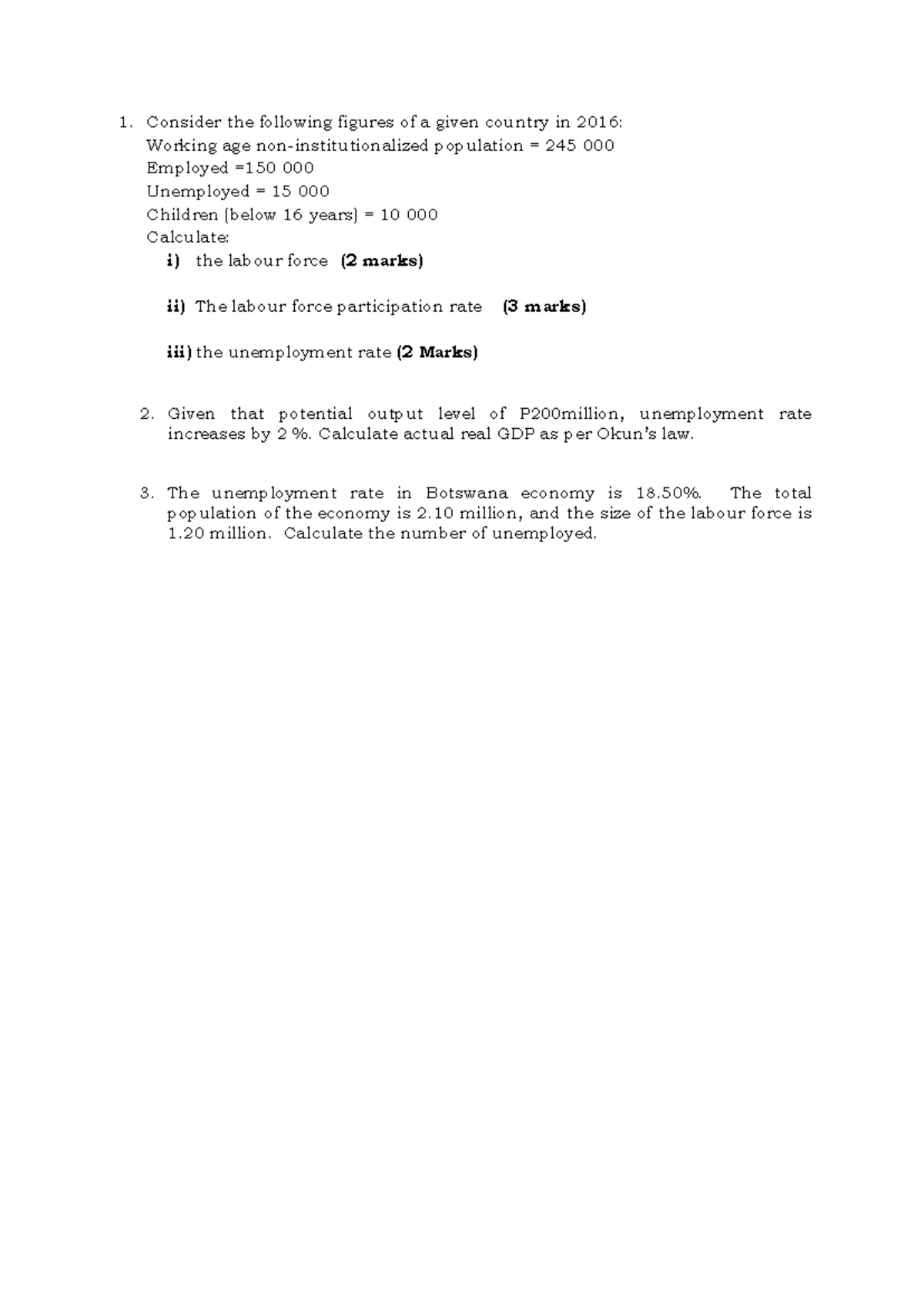 ECO 112 Test 2 sample paper 1 - ECO 112- BASIC MACROECONOMICS TEST ...