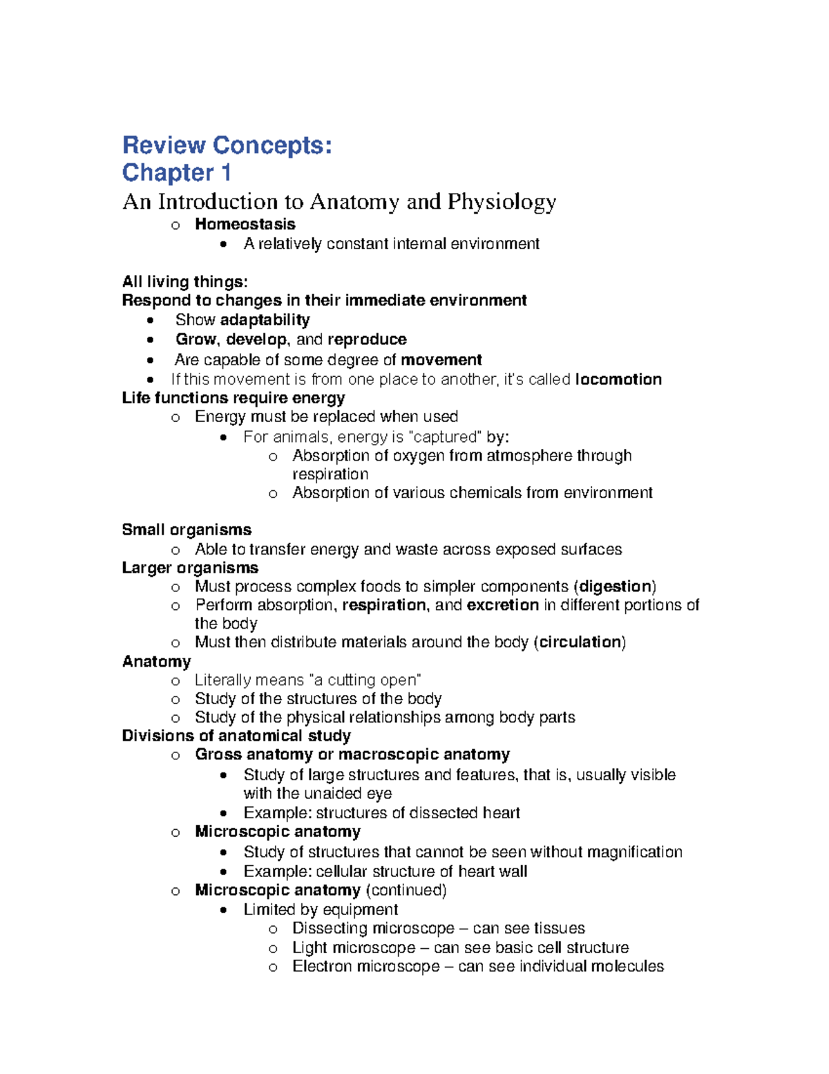 CHAPTER 1 INTRODUCTION TO HUMAN ANATOMY AND PHYSIOLOGY STUDY GUIDE visual data 8
