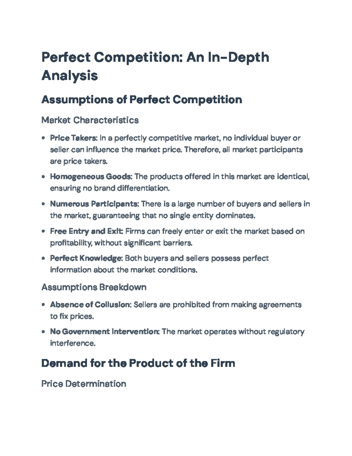 Perfect Competition (ECO101): Market Characteristics & Dynamics ...