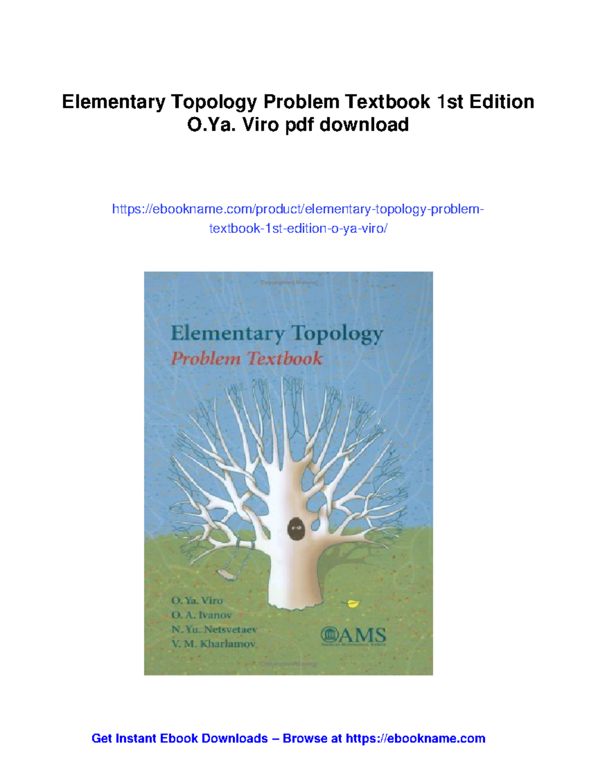 Elementary topology problem textbook: 1st edition by O.Ya. Viro - Studocu
