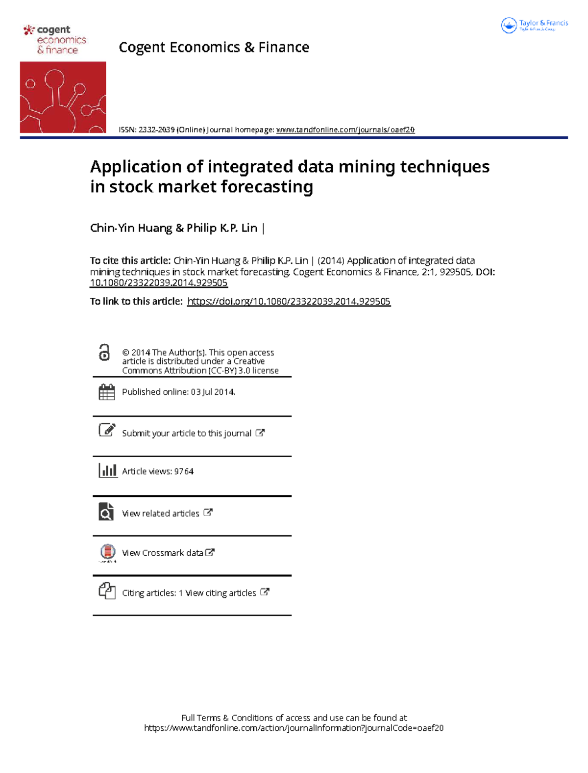 025 Application of Integrated Data Mining Techniques for Stock Market ...