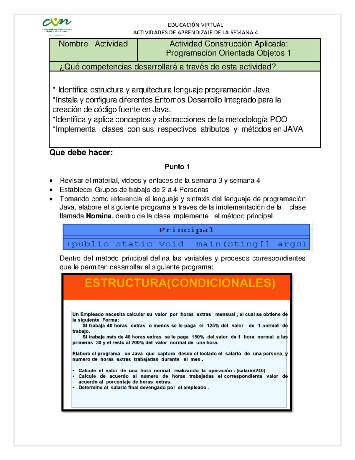 ACA Semana 4 - Actividades de Programación Orientada a Objetos en Java ...