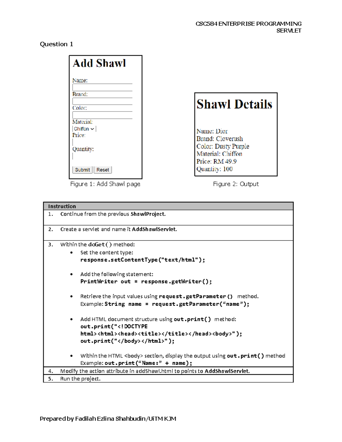 CSC584 ENTERPRISE PROGRAMMING: Servlet Lab Instructions - Studocu