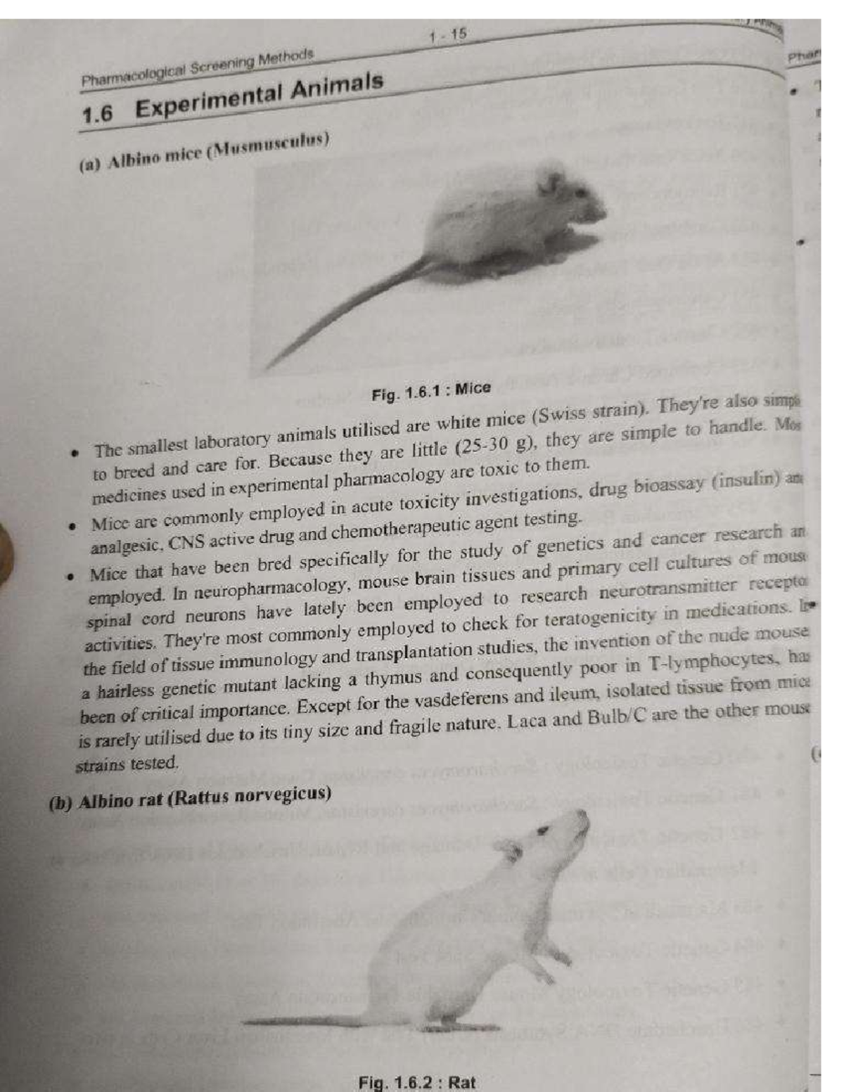 Pharmacological Screening Methods in Laboratory Animals - BPHARM Unit 1 ...