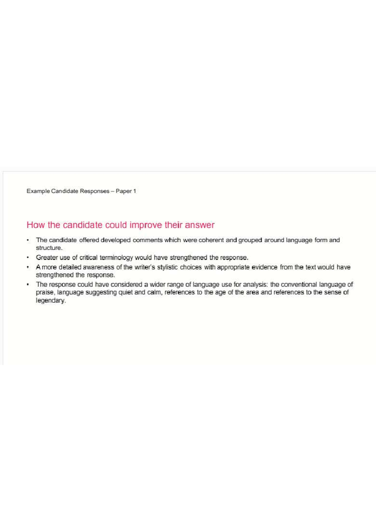 Example Candidate Responses Paper 1: Analysis and Improvement ...