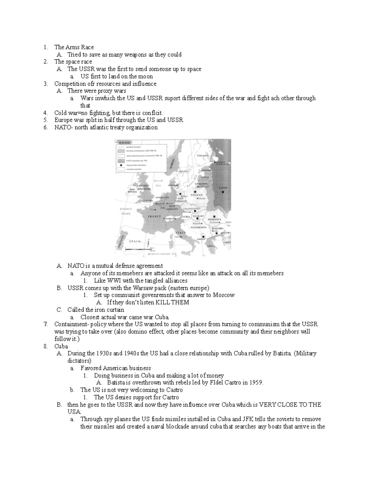 USSR vs. US: Key Events of the Cold War Era (HIST 101) - Studocu