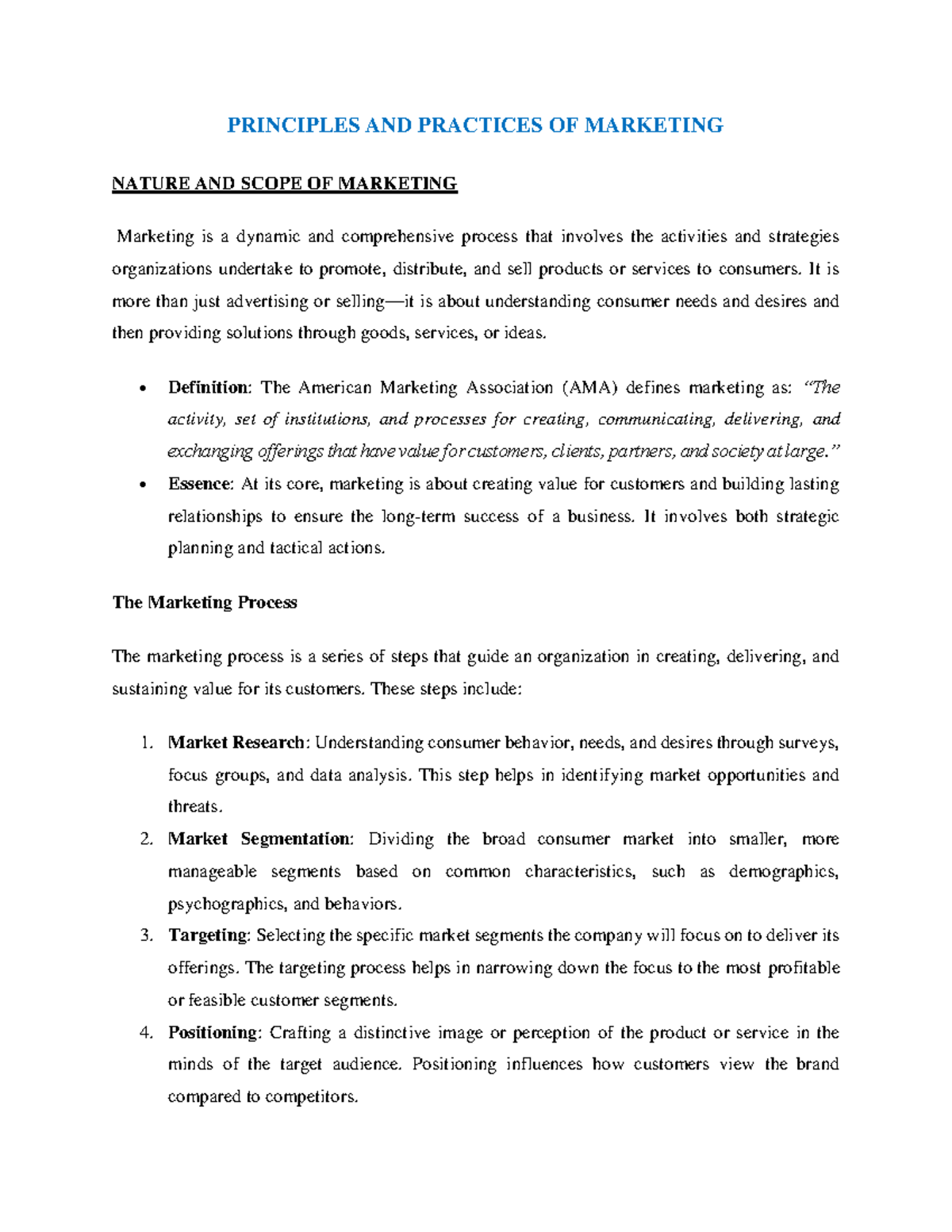 Principles & Practices of Marketing (MKT 101) - Comprehensive Guide ...