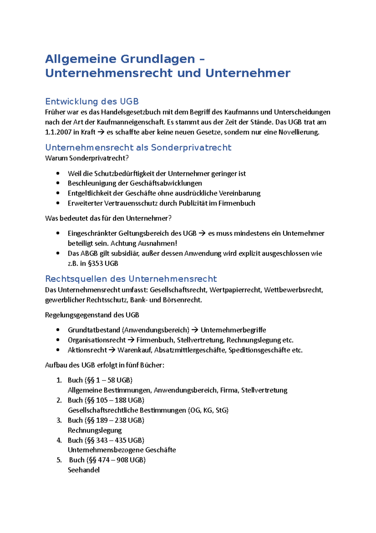 zusammenfassung-unternehmensrecht-allgemeine-grundlagen