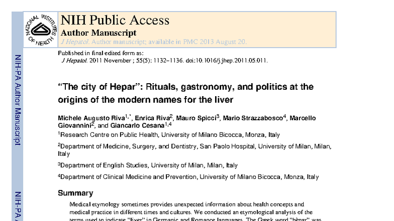 City of Hepar: Etymology and Cultural Significance of the Liver in ...
