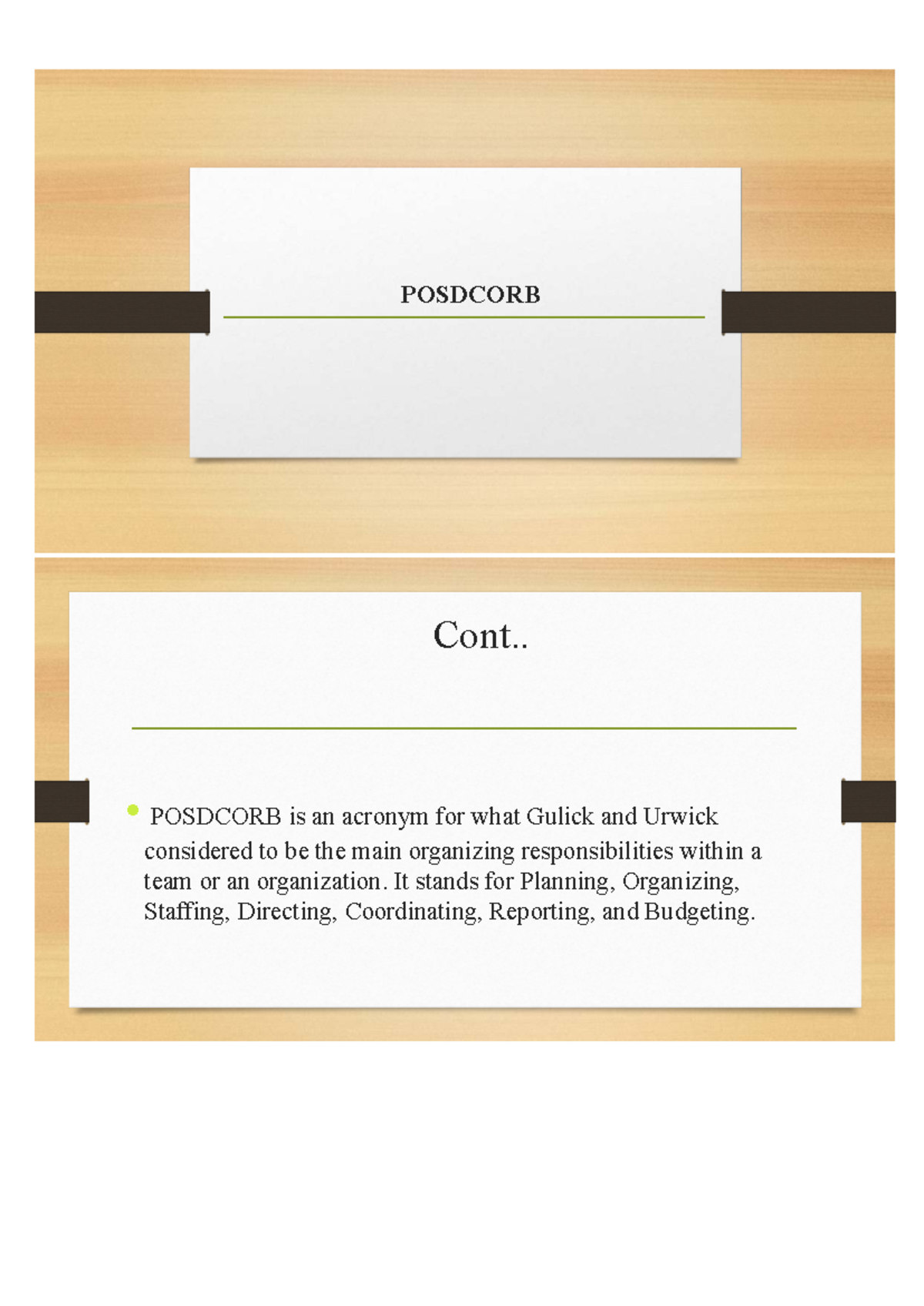 CPUB 011: Understanding POSDCORB Principles in Management - Studocu