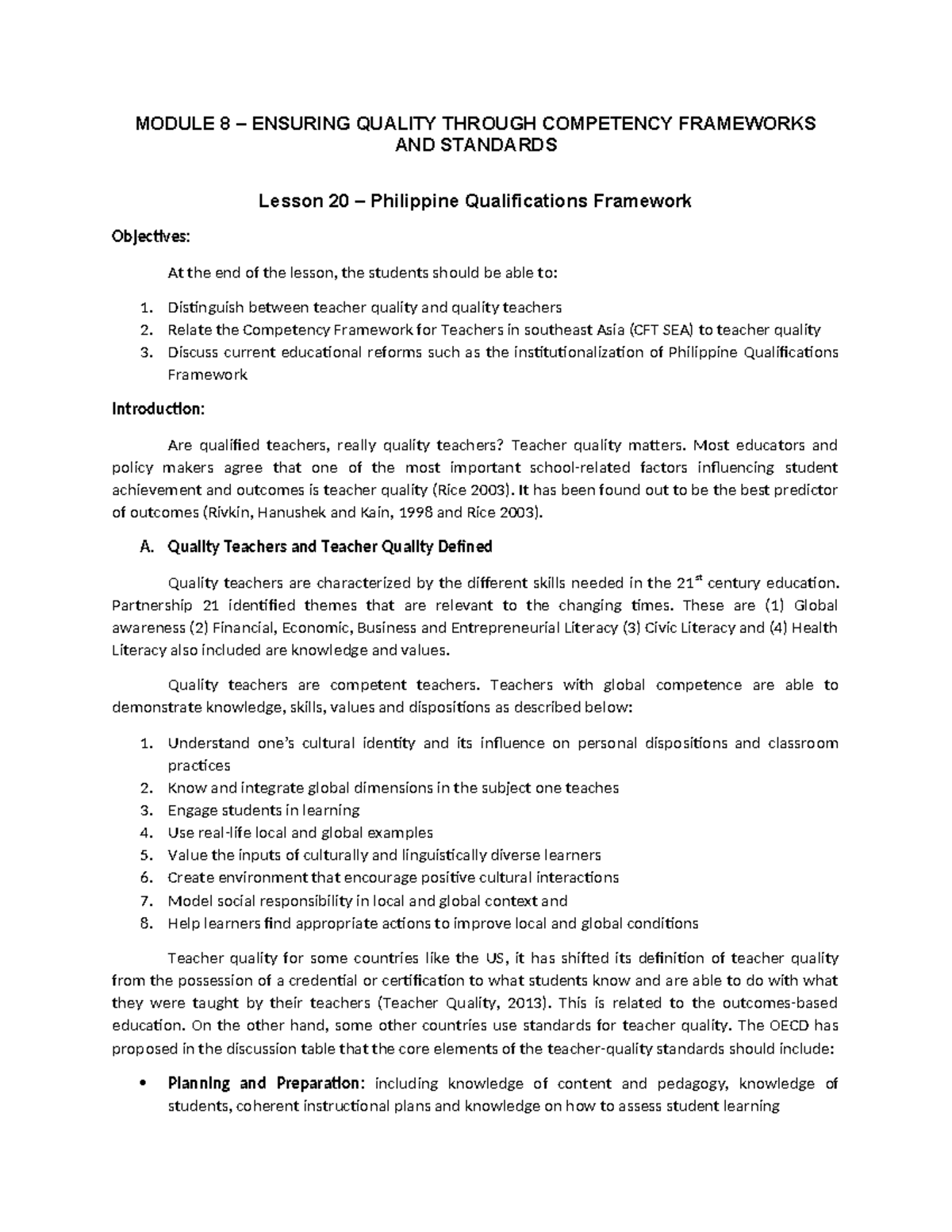 Final-TERM-2024- Module-8 - MODULE 8 – ENSURING QUALITY THROUGH ...