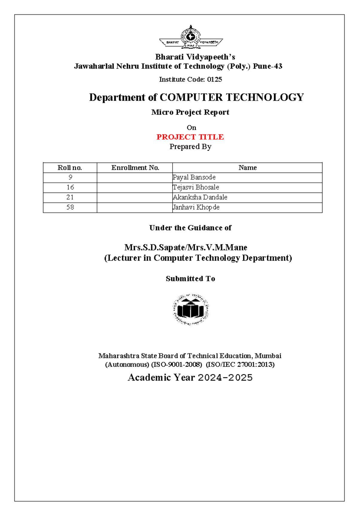 Micro Project Report on Expense Tracker - Java Programming (314317 ...