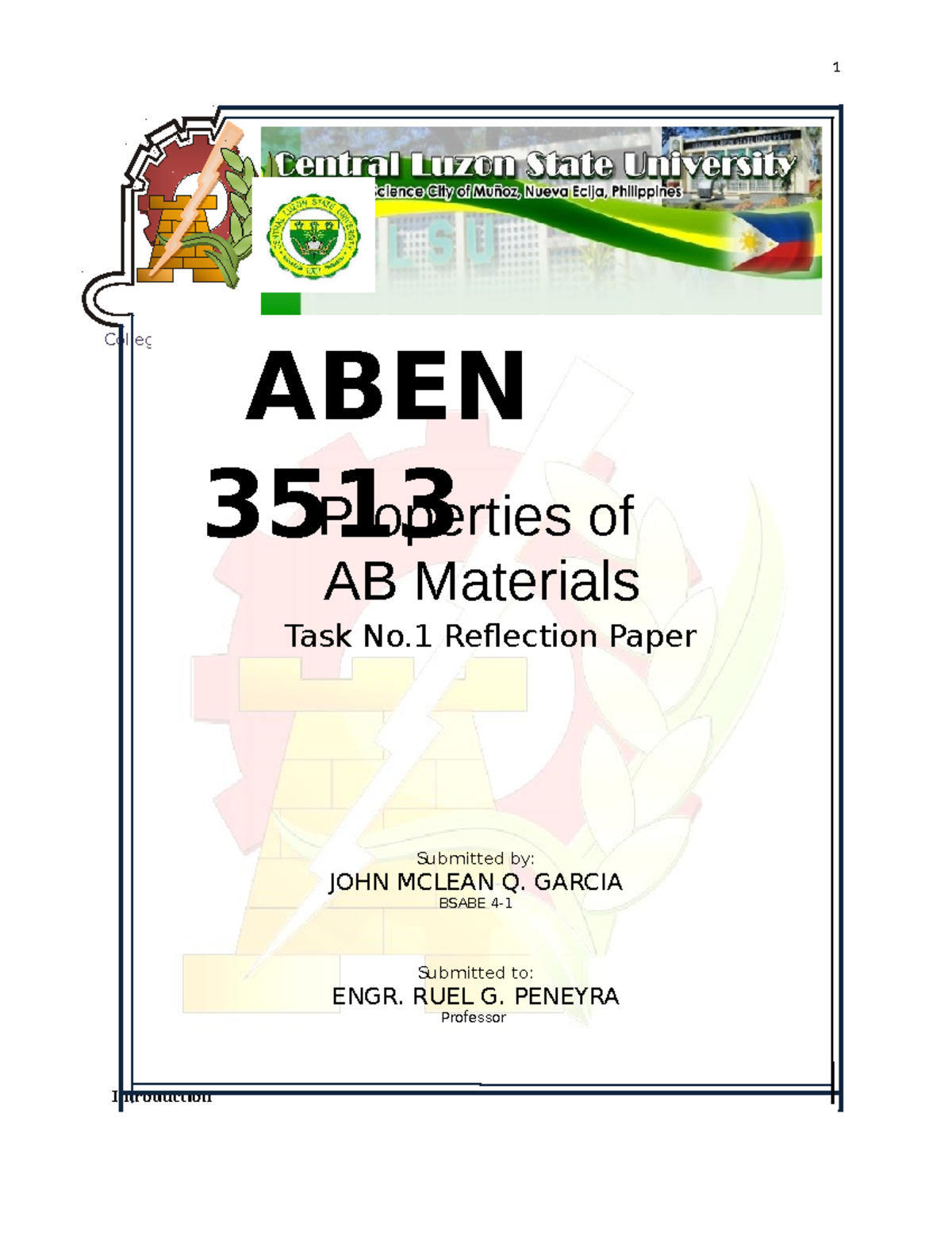 ABEN 3513 Lab Exercise 1: Measuring Physical Properties of Materials ...