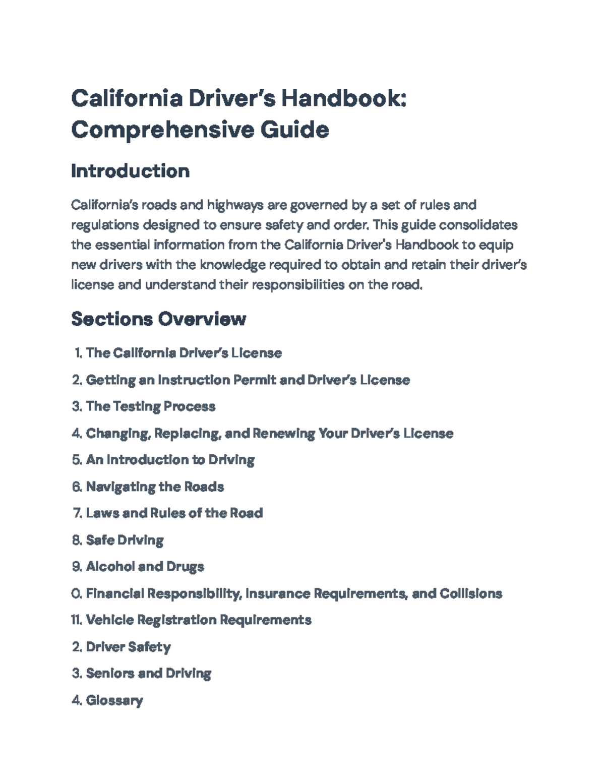 California Driver’s Handbook: A Comprehensive Guide for New Drivers ...