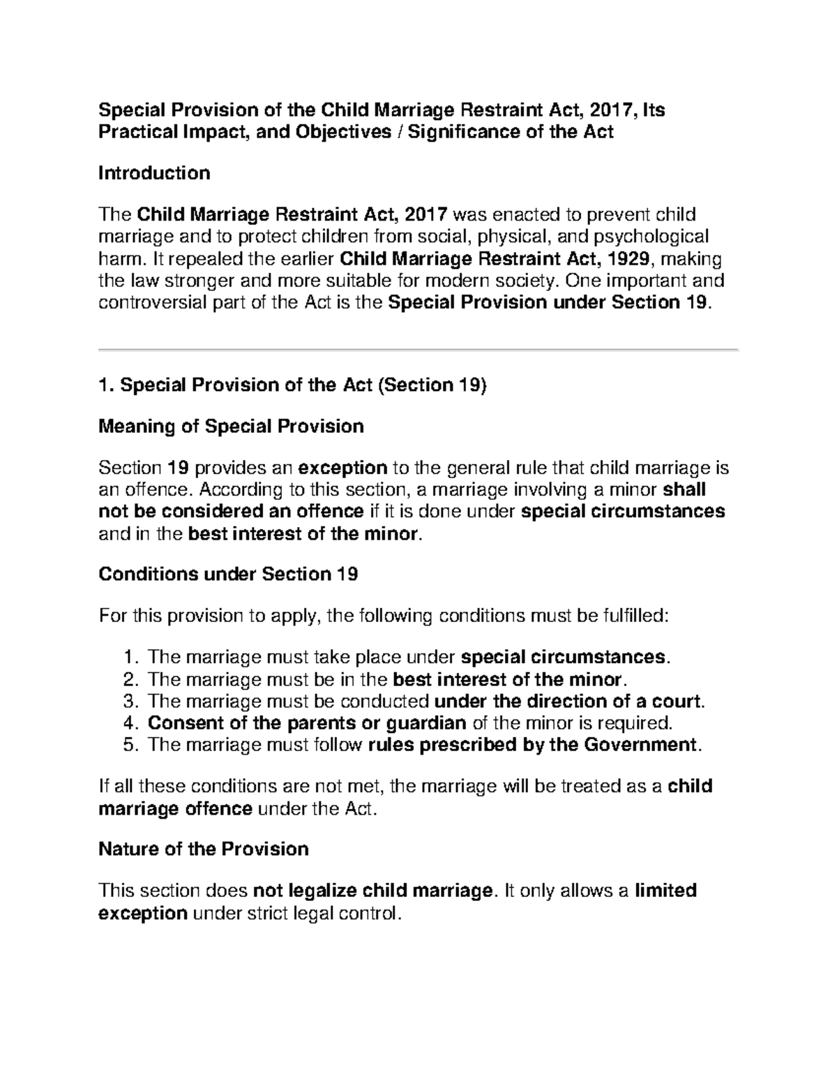Child Marriage Restraint Act, 2017: Special Provisions & Impact ...