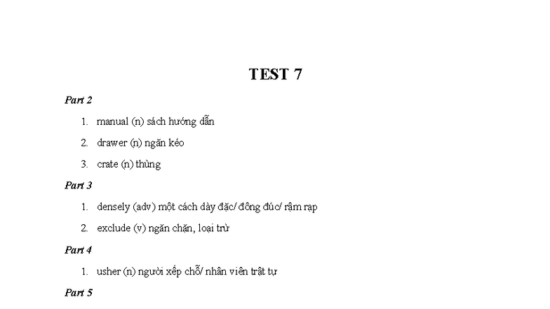 ETS 2024 Test 7 Vocabulary Notes and Definitions - Studocu