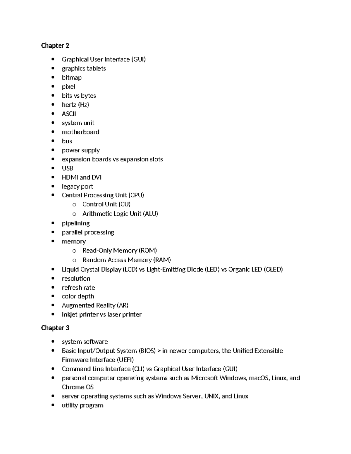 Midterm Review - Chapter 2 Graphical User Interface (GUI) graphics ...