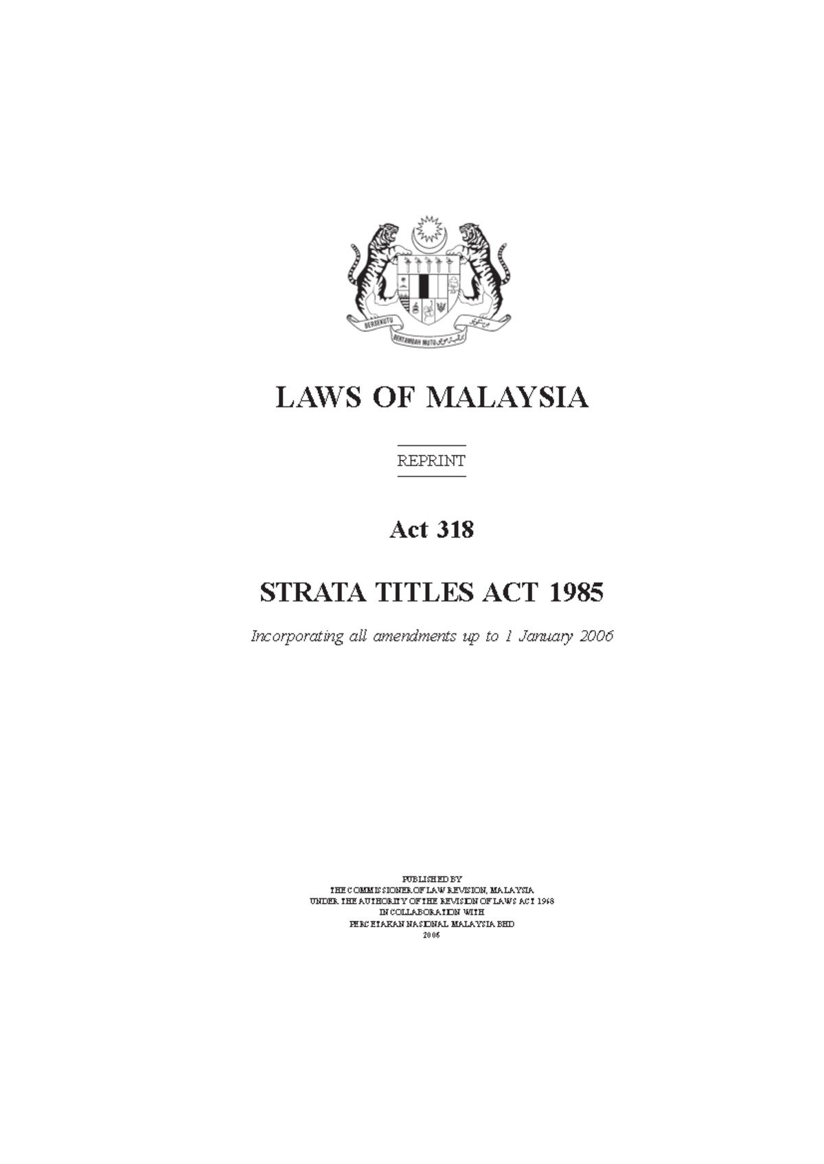 Act 318: Strata Titles Act 1985 - Comprehensive Overview and Amendments ...