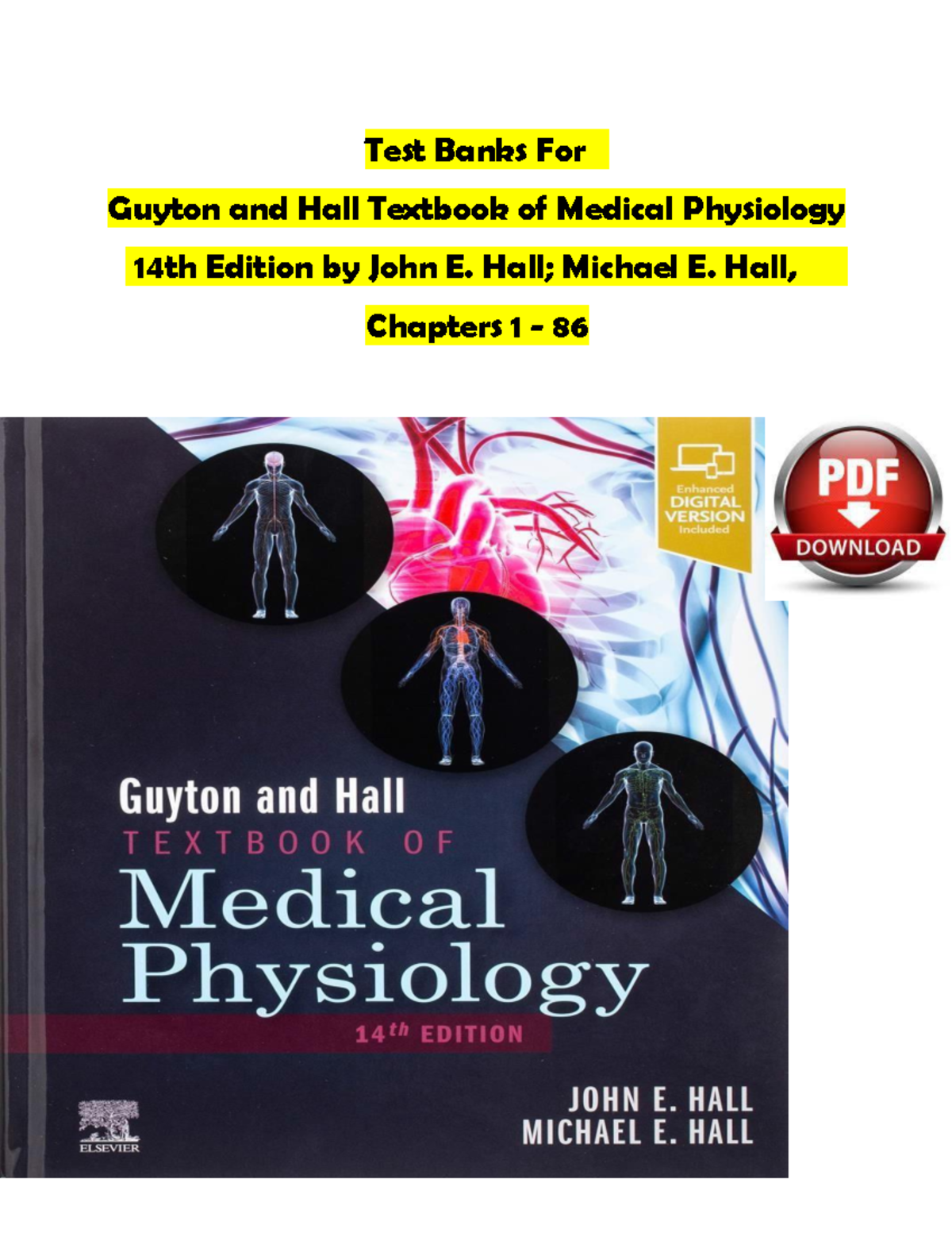 Guyton & Hall 14th Ed. Medical Physiology Test Bank (Ch. 1