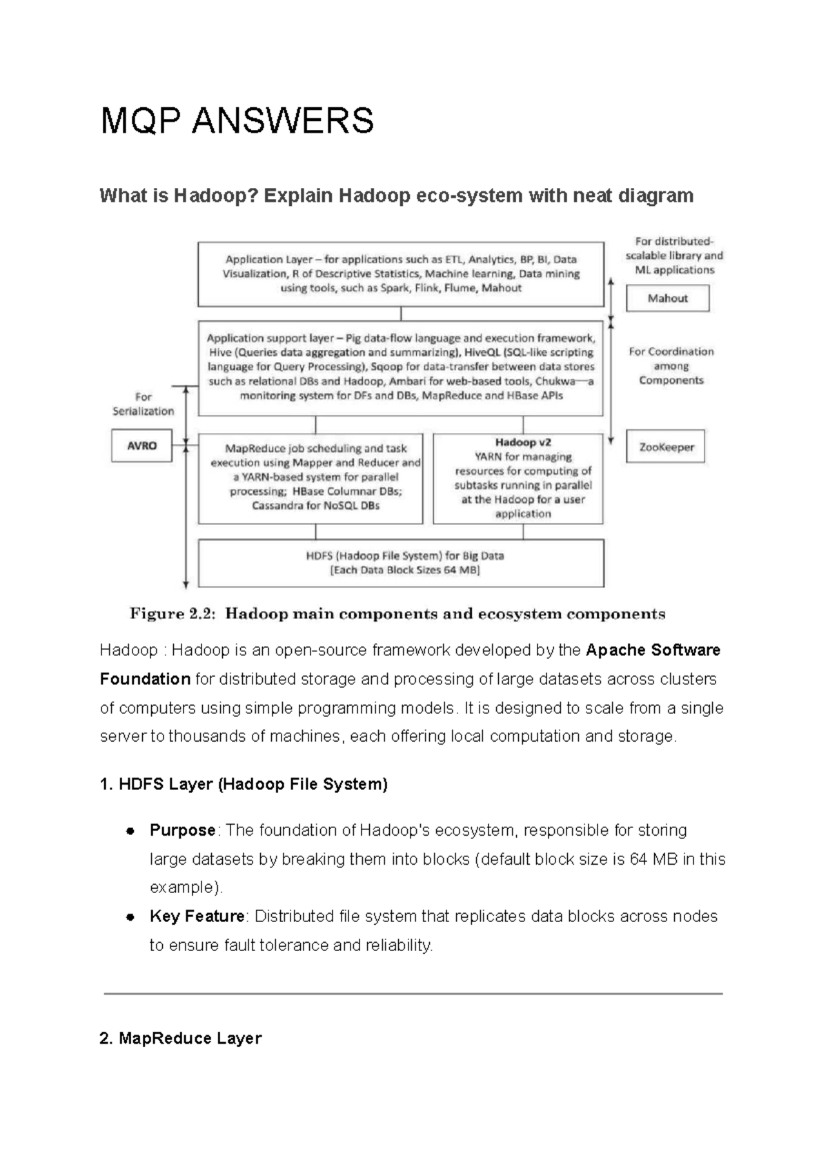 BDA Module 2: Understanding Hadoop Architecture and Components - Studocu