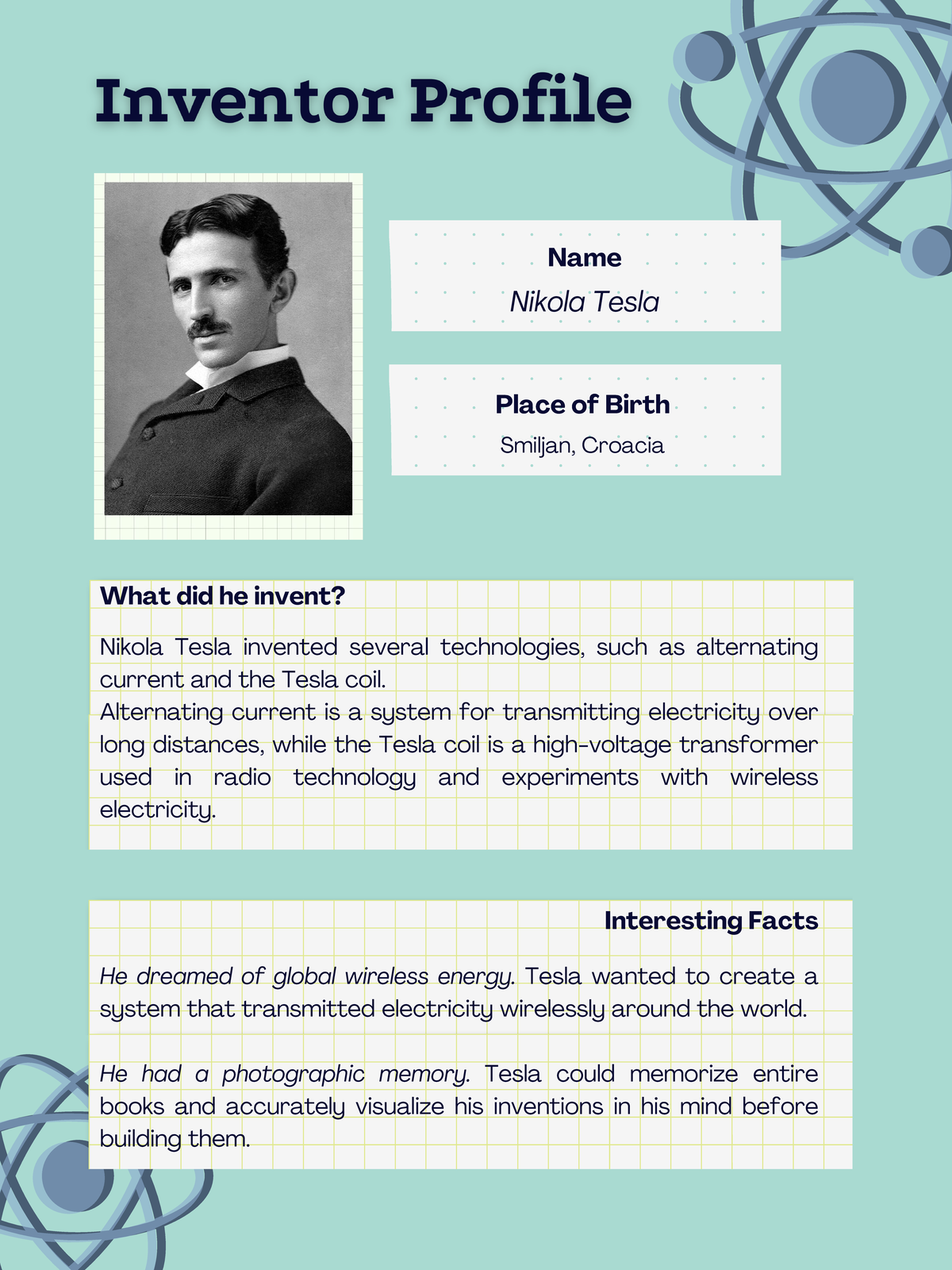 Póster - Tesla - What did he invent? Nikola Tesla invented several ...