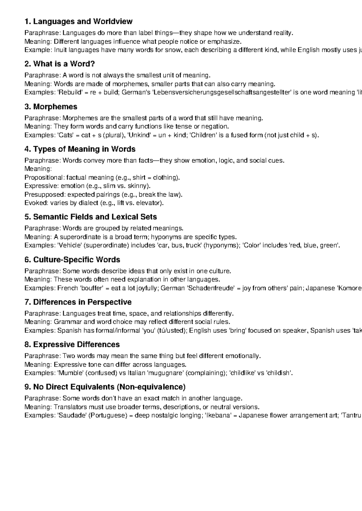 Expanded Translation Topics with Examples: Language & Meaning Insights ...