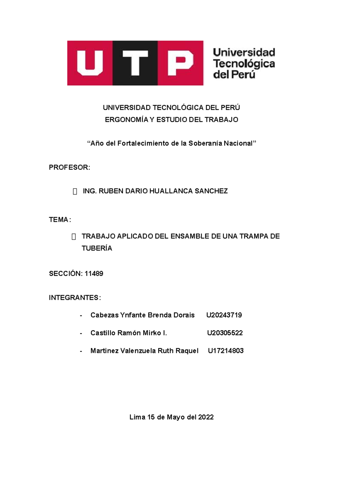 Laboratorio 2 - Ensamble de Trampa de Lavatorio - Grupo 03 - Document Preview